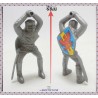 Figurine Les Chevaliers - Soldat Cavalier Médiéval En Armure Sans Son Cheval et son arme - Monochrome Gris - Timpo Toys 1960