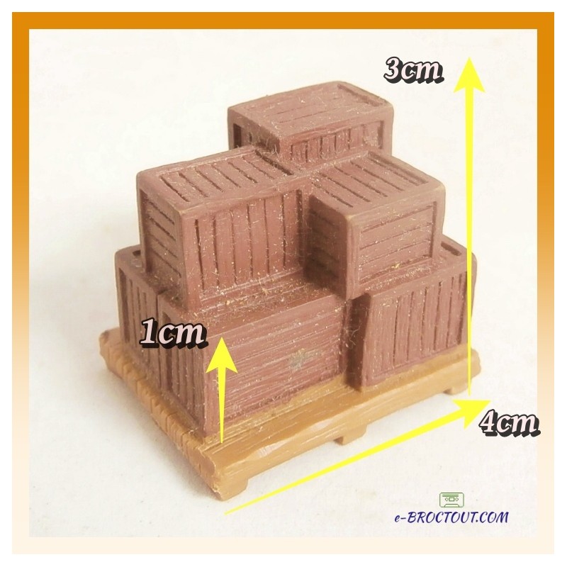 Diorama - Bloc De Caisses De Transport Marron Empilées Sur Une Palette En Plastique - Kentoys 1998