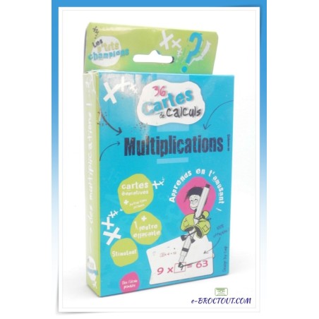 36 Cartes De Calculs Effaçables - Multiplications - Les P'tits Champions