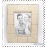 Cadre photo imitation cuir surpiqué avec effet de carreaux couleur crème beige - Pour photo 9x13 cm