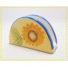 Porte serviettes en céramique peint à la main, décor tournesol jaune et bleu