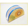 Porte serviettes en céramique peint à la main, décor tournesol jaune et bleu