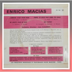 Enrico MACIAS : l'amour c'est pour rien - Ne doute plus de moi - Paris tu m'as pris dans tes bras - Ma patrie