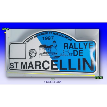 Plaque Rallye De St Marcellin - 5 & 6 Juillet 1997