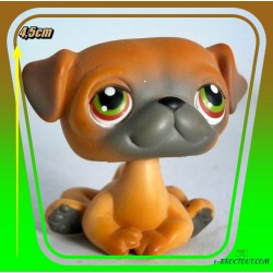 lps petit chien bulldog marron